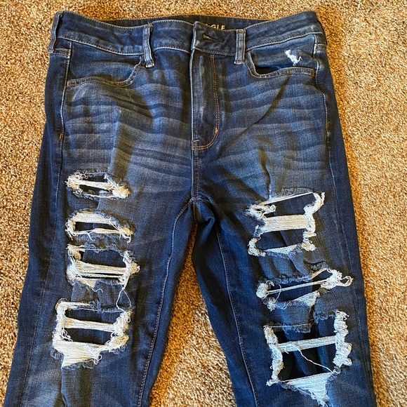 American Eagle Outfitters Denim - American Eagle Dark Blue Ripped Skinny Jeans